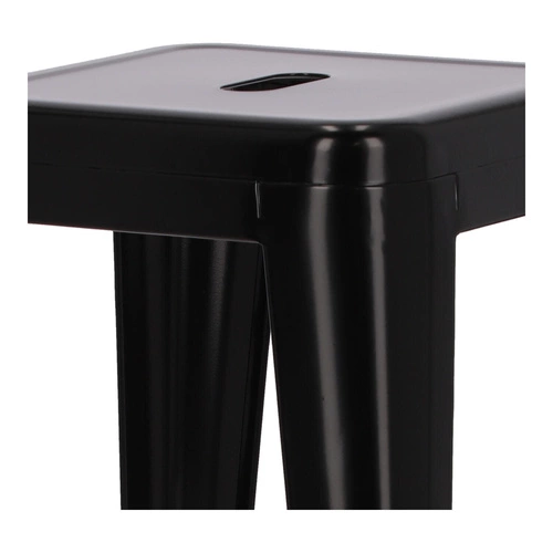 Barová stolička Paris 75 cm černá kovová bez opěradla do kuchyně a k ostrůvku inspirovaná Tolix industriální