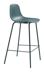 Barová židle Whitby modrá s opěradlem moderní do kuchyně a k ostrůvku 67 cm UNIQUE