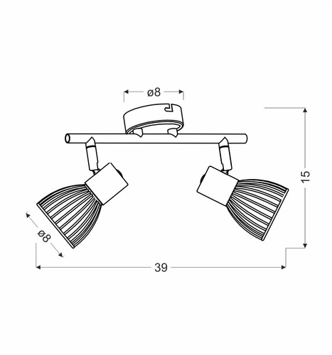 Stropní svítidlo Modo černý chrom nastavitelný do obýváku kuchyně předsíně 2bodové