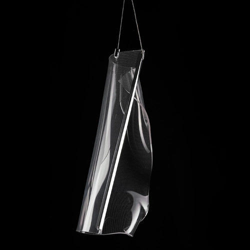 Závěsné LED svítidlo Cortina no. 1 moderní transparentní do obýváku a jídelny s nastavitelnou výškou