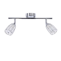 Stropní svítidlo Shiba chromované nastavitelné skleněné do obýváku a kuchyně 2bodové