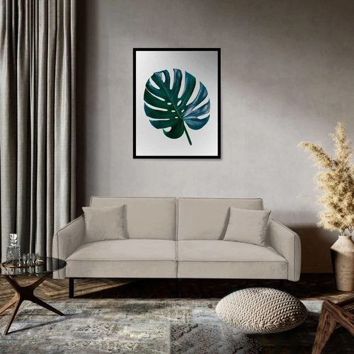 Rozkládací pohovka Canif Velvet šedá moderní dvoumístná do obýváku a malého bytu Intesi