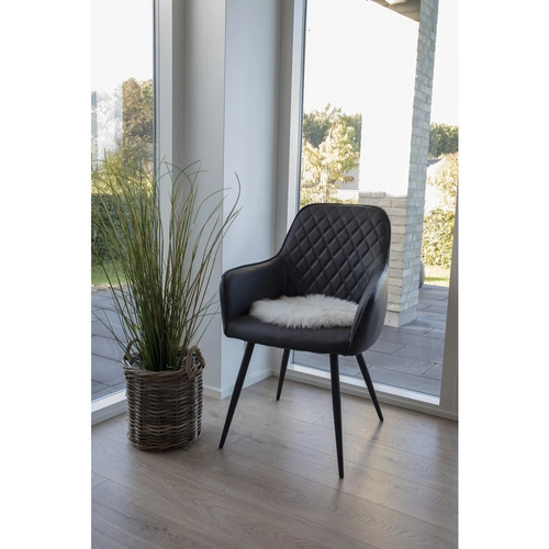 Kulatý polštář na židli z umělé kožešiny bílý 35 cm do obýváku House Nordic