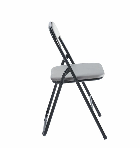 Skládací čalouněná židle samet šedá Amun Velvet Intesi do kuchyně na kovových nohách