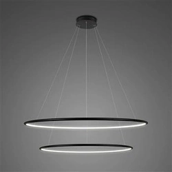 Závěsné LED svítidlo Ledové Kruhy 80 cm černé moderní do obýváku s nastavitelnou výškou