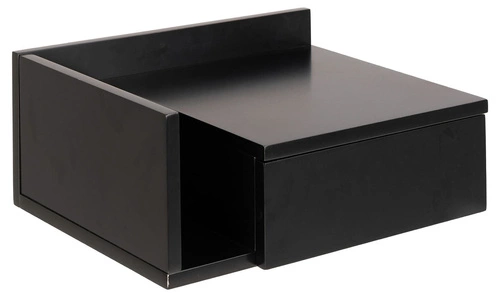 Závěsný noční stolek černý 40 cm se zásuvkou moderní Actona Ashlan II do ložnice