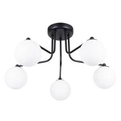 Lustr Astral 5 černý skleněné koule minimalistický do obýváku a jídelny