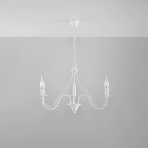 Lustr Minerwa 3 bílý moderní kovový do obýváku, kuchyně a jídelny Sollux Lighting