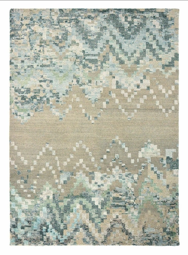 Vlněný koberec do obýváku Yeti Anapurna modrý 250x350 cm měkký ručně tkaný CARPETS & MORE