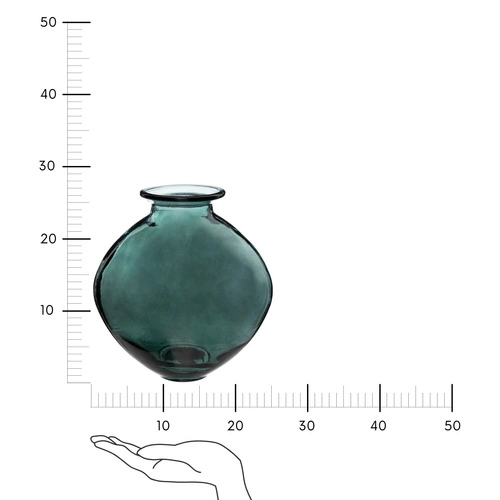 Skleněná váza Candy zelená 26 cm moderní na květiny do obýváku Atmosphera