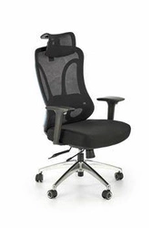 Ergonomická kancelářská židle Berto černá otočná s opěrkou hlavy a nastavením Intesi do kanceláře