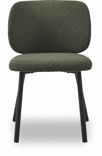 Čalouněná zelená jídelní židle boucle do jídelny a obývacího pokoje Naws moderní na černých nohách