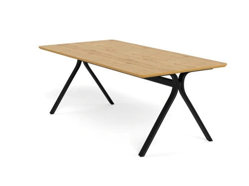 Stůl Bristol 200x100 dubový do jídelny moderní na černých nohách