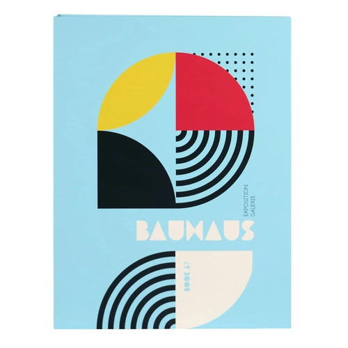 Dekorační úložná krabice ve tvaru knihy Intesi Bauhaus modrá kartonová do obýváku nebo ložnice