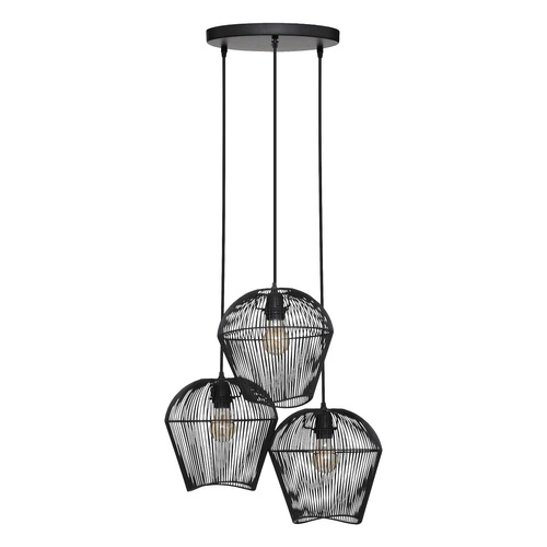 Visící lampa Jena 3 žárovky černá