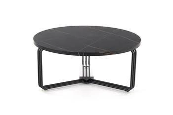 Konferenční stolek Lintica kulatý 80 cm černý mramor moderní loft do obýváku Intesi