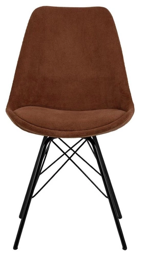 Jídelní židle čalouněná Eris manšestr hnědá na černých nohách moderní Actona