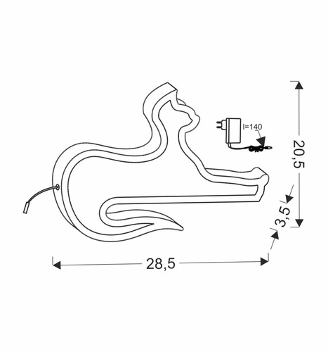 Dětská noční LED lampička kočka růžová moderní MDF CANDELLUX LIGHTING