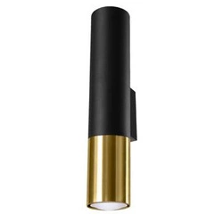 Nástěnné svítidlo LOOPEZ černé zlaté moderní kovové do obýváku a ložnice Sollux