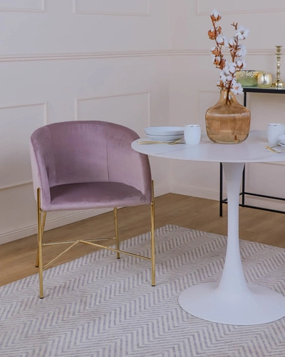 Křeslo Nelson růžové/zlaté nohy