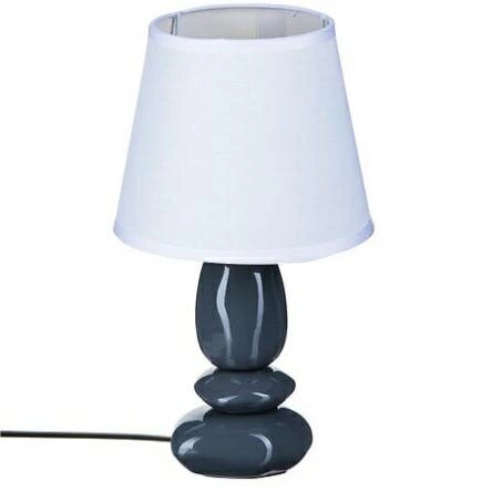 Luis moderní stolní keramická lampa v bílo-modré barvě se stínidlem do ložnice a obýváku