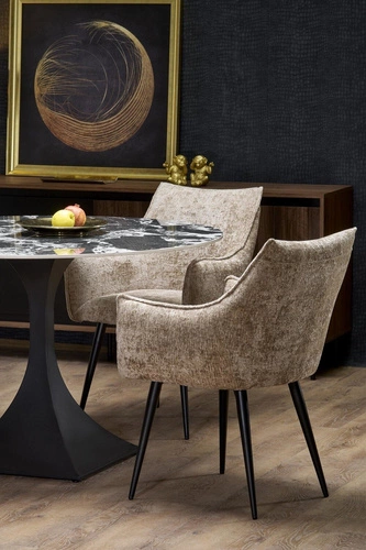 Čalouněná jídelní židle Arhiza béžová s područkami moderní skandinávský styl Intesi