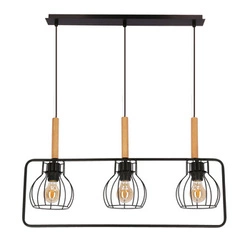 Závěsné svítidlo Franita černé 3bodové moderní do obýváku a ložnice nad ostrůvek