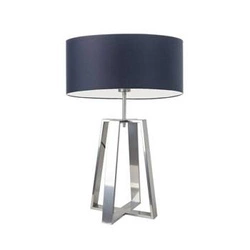 Noční lampička do ložnice Thor modrá moderní se stínidlem na stříbrné konstrukci LYSNE