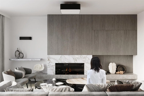 Stropní černé čtvercové svítidlo Lokko 45 cm moderní do obýváku, ložnice nebo kuchyně