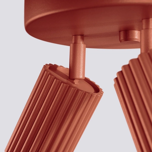 Stropní svítidlo KARBON 3P červené minimalistické do obýváku a ložnice s nastavitelným stínidlem