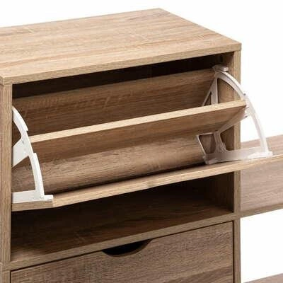 Botník Tiro 5five simply smart přírodní s policí a zásuvkami do předsíně skandinávský