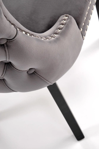 Šedá čalouněná jídelní židle Iridionne z veluru na dřevěných nohách