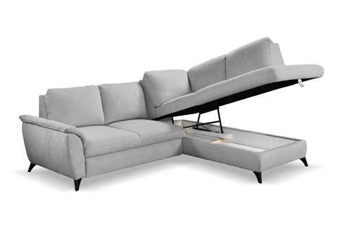 Rohová rozkládací pohovka Nevada šedá pravá s úložným prostorem do obýváku Intesi