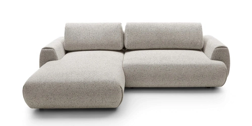 Rohová sedací souprava s rozkladem Ljung levá moderní béžovo-šedá s úložným prostorem do obýváku