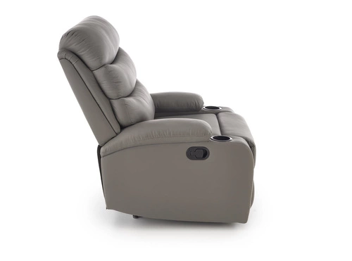 Rozkládací křeslo Persjan Intesi do obýváku s podnožkou šedá ekokůže moderní relax