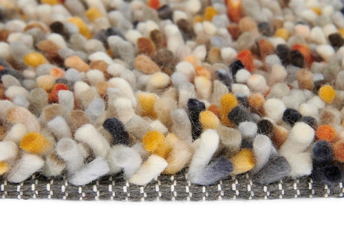 Vlněný koberec shaggy do obýváku Shaggy Dots 140x200 cm moderní oranžovo-žlutý Carpets&More