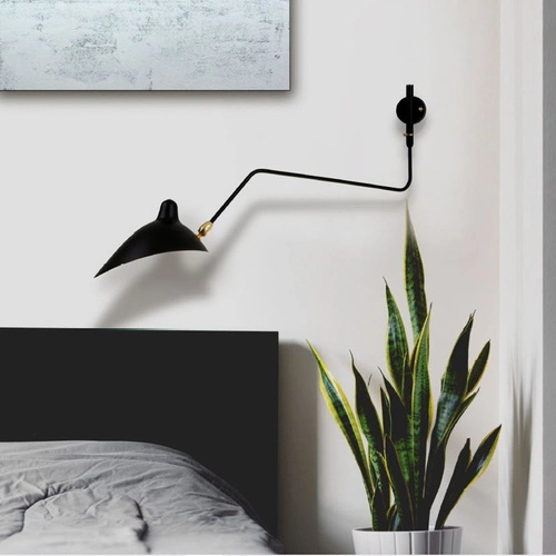 Nástěnná lampa CRANE-1W černá 99 cm moderní kovová nastavitelná do obýváku