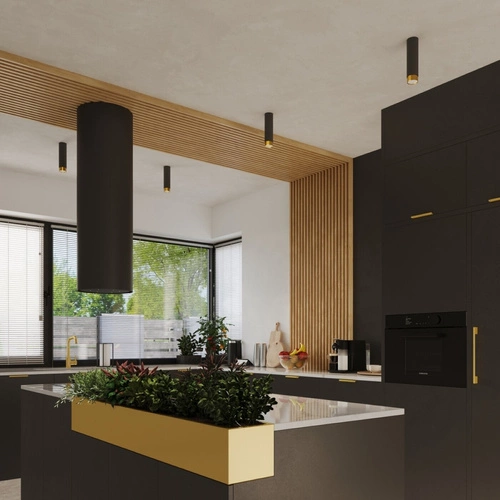 Stropní svítidlo NERO 22,5 černé zlaté moderní do obýváku a ložnice Sollux Lighting