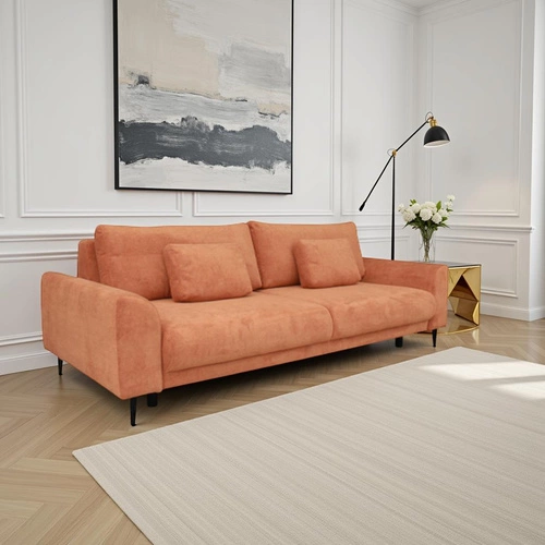 Rozkládací pohovka Ferrero pro 3 osoby s funkcí spaní moderní terakota do obýváku