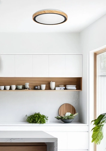 LED stropní svítidlo kulaté Aflo 38 cm moderní dřevěný efekt do obýváku a ložnice CANDELLUX