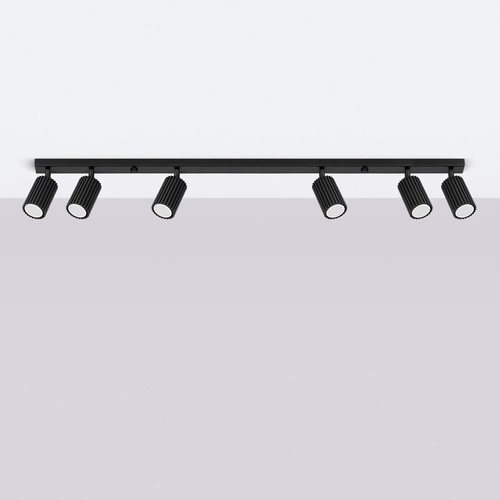 Stropní svítidlo KARBON 6L černé moderní nastavitelné do obývacího pokoje a ložnice hliník