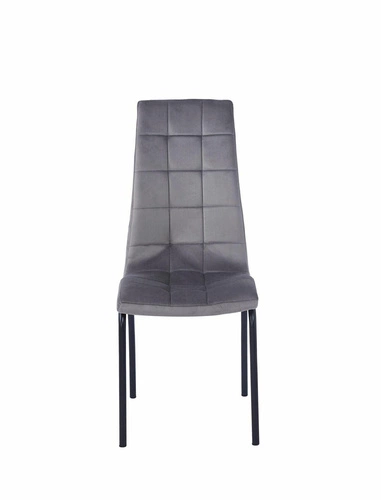 Jídelní židle Ezara Intesi čalouněná šedý samet moderní na černých nohách