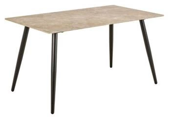 Jídelní stůl Wicklow 140x80 moderní béžový keramika na černých nohách Actona