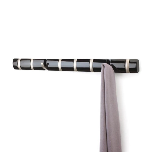 Nástěnný věšák do předsíně moderní dřevěný 8 háčků Umbra FLIP přírodní