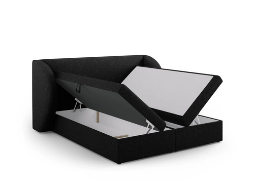 Čalouněná postel Miley 140x200 černá s úložným prostorem moderní do ložnice glamour