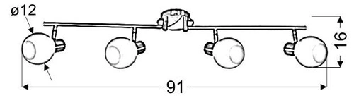 Stropní svítidlo Avila nastavitelná chrom skleněná 4bodová do obýváku a kuchyně