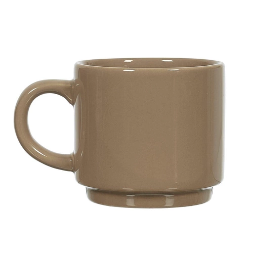 Sada 4 keramických hrnků Japandi na stojanu Intesi na kávu a čaj multicolor