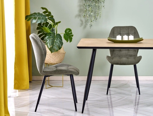 Jídelní stůl Kiefer 120x80 cm moderní loftový přírodní deska černé nohy Intesi