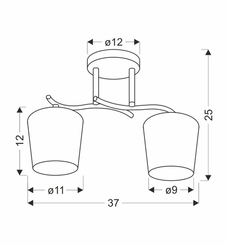 Stropní svítidlo Esnyr moderní skleněné 2bodové do obýváku kuchyně jídelny
