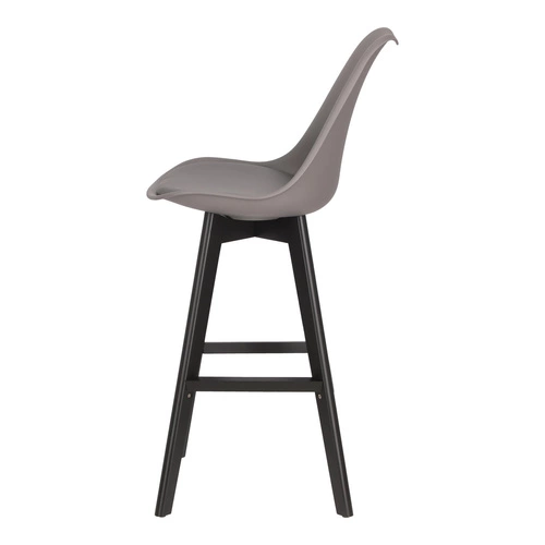 Barová židle s opěrkou Norden šedá moderní dřevěná do kuchyně a k ostrůvku 75 cm